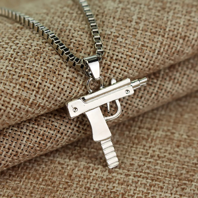 UZI Gun Pendant Necklace
