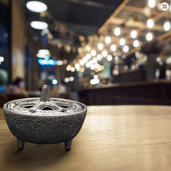 Black Cast Iron Incense Burner