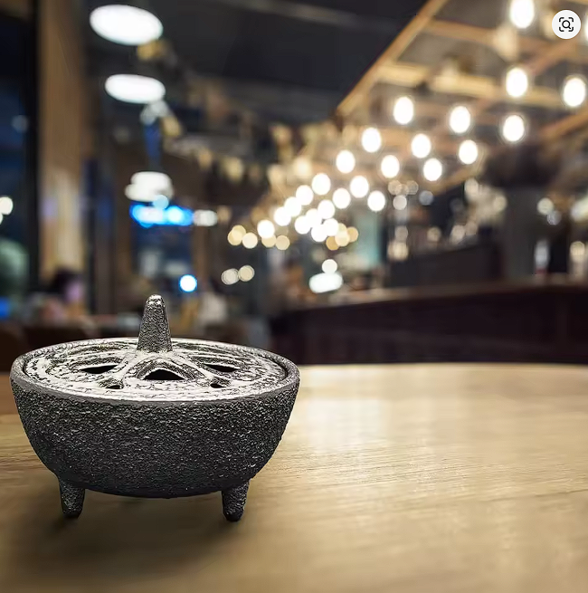 Black Cast Iron Incense Burner